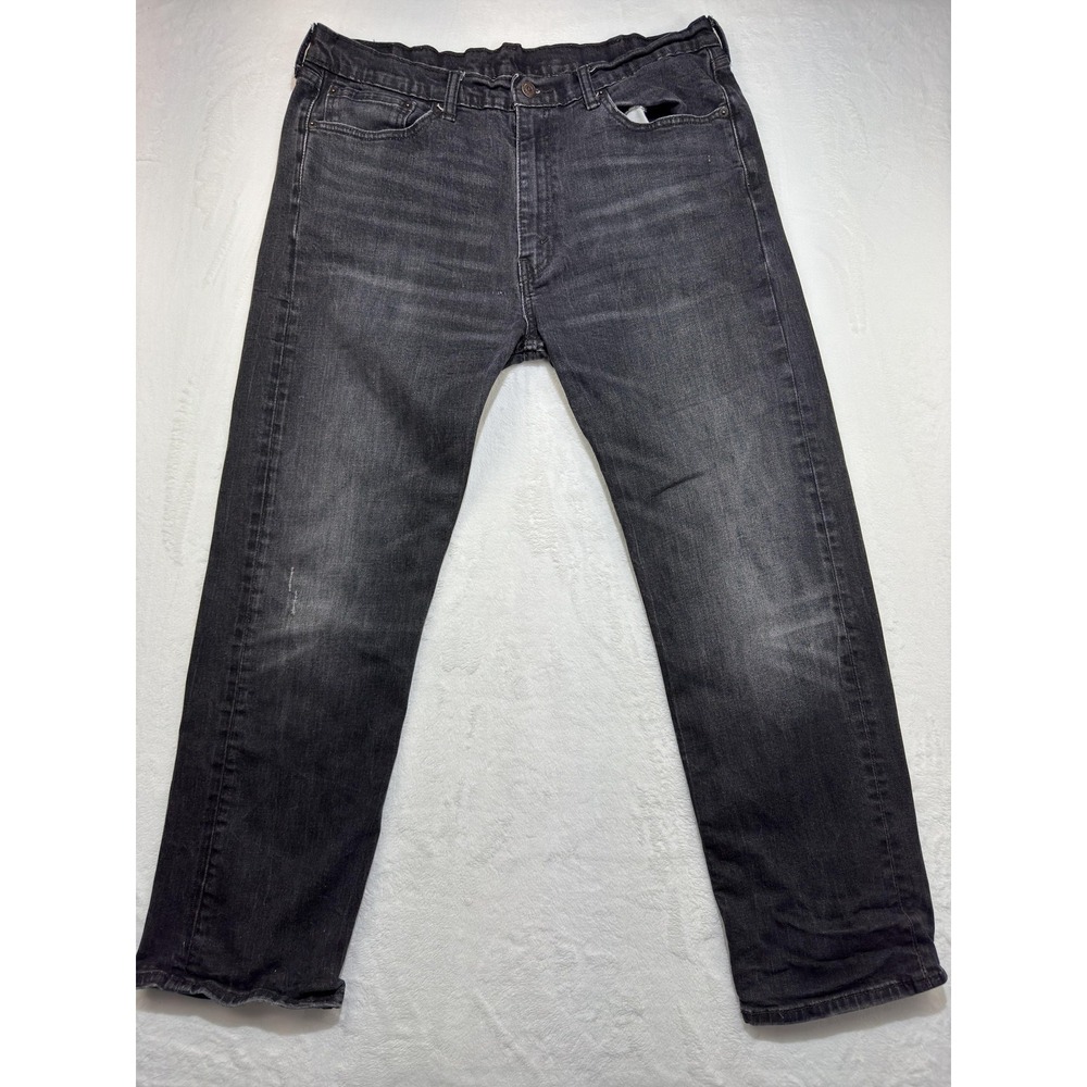 Levis 505 Jeans Mens 38x30 Gray Denim Regular Fit Straight Leg Charcoal Wash